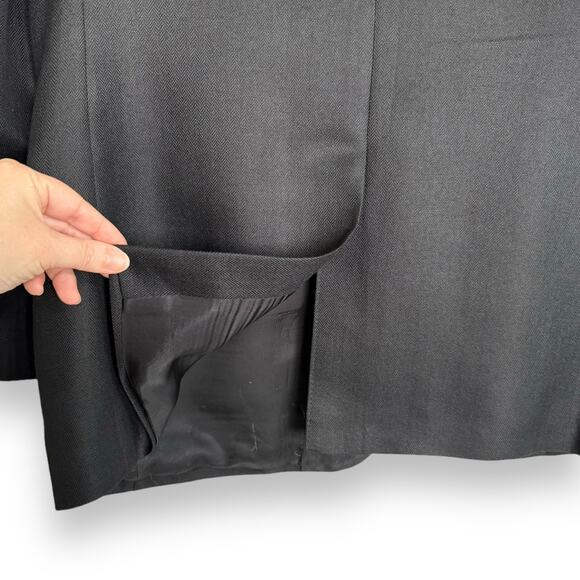 Jos. A. Bank Black Silk Camel Hair Herringbone Two Button Blazer Men's Size 42R - Picture 10 of 13